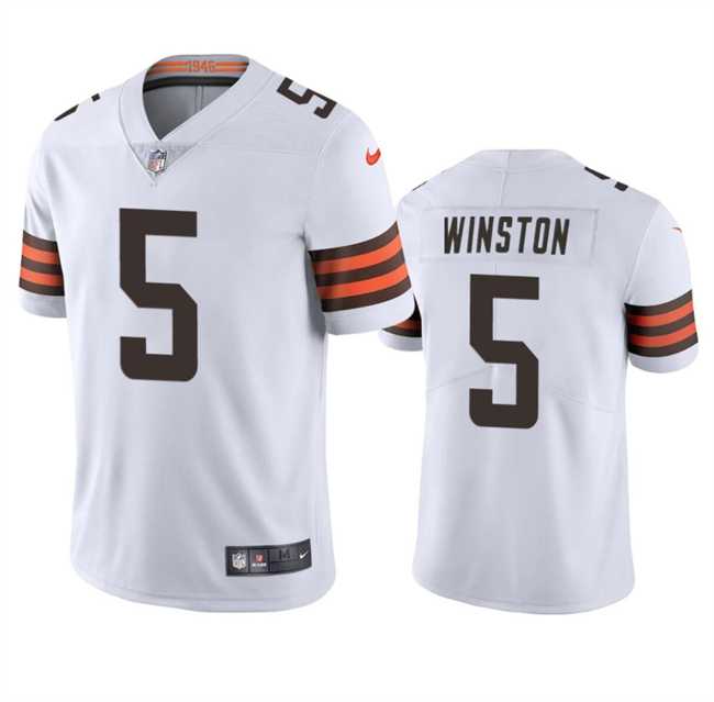 Men & Women & Youth Cleveland Browns #5 Jameis Winston White Vapor Limited Stitched Jersey->cleveland browns->NFL Jersey